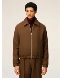 Ami Mens De Coeur Zip Wool Bomber Jacket Hazelnut Brown -Repertoire Fashion Store ami mens de coeur zip wool bomber jacket hazelnut brown p46866 320909 image
