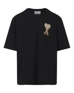 Ami Mens Patch Heart T-Shirt Black