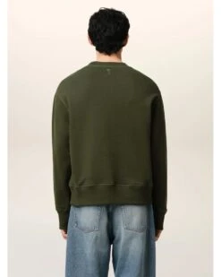 Ami Mens Script Letter Sweatshirt Loden Green 10 Ami Mens Script Letter Sweatshirt Loden Green -Repertoire Fashion Store ami mens script letter sweatshirt loden green p46061 310735 image