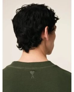Ami Mens Script Letter Sweatshirt Loden Green 11 Ami Mens Script Letter Sweatshirt Loden Green -Repertoire Fashion Store ami mens script letter sweatshirt loden green p46061 310739 image
