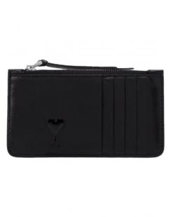 Ami Mens Zip Card Holder Black