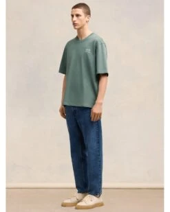 Ami Unisex Alexandre Mattiussi Script T-Shirt Antique Clay -Repertoire Fashion Store ami unisex alexandre mattiussi script t shirt antique clay p45466 297504 image