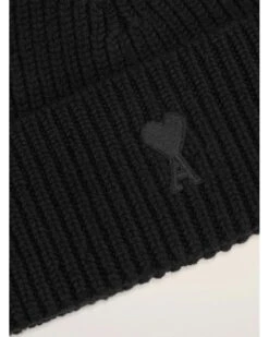 Ami Unisex De Coeur Logo Beanie Black -Repertoire Fashion Store ami unisex de coeur logo beanie black p46868 318993 image