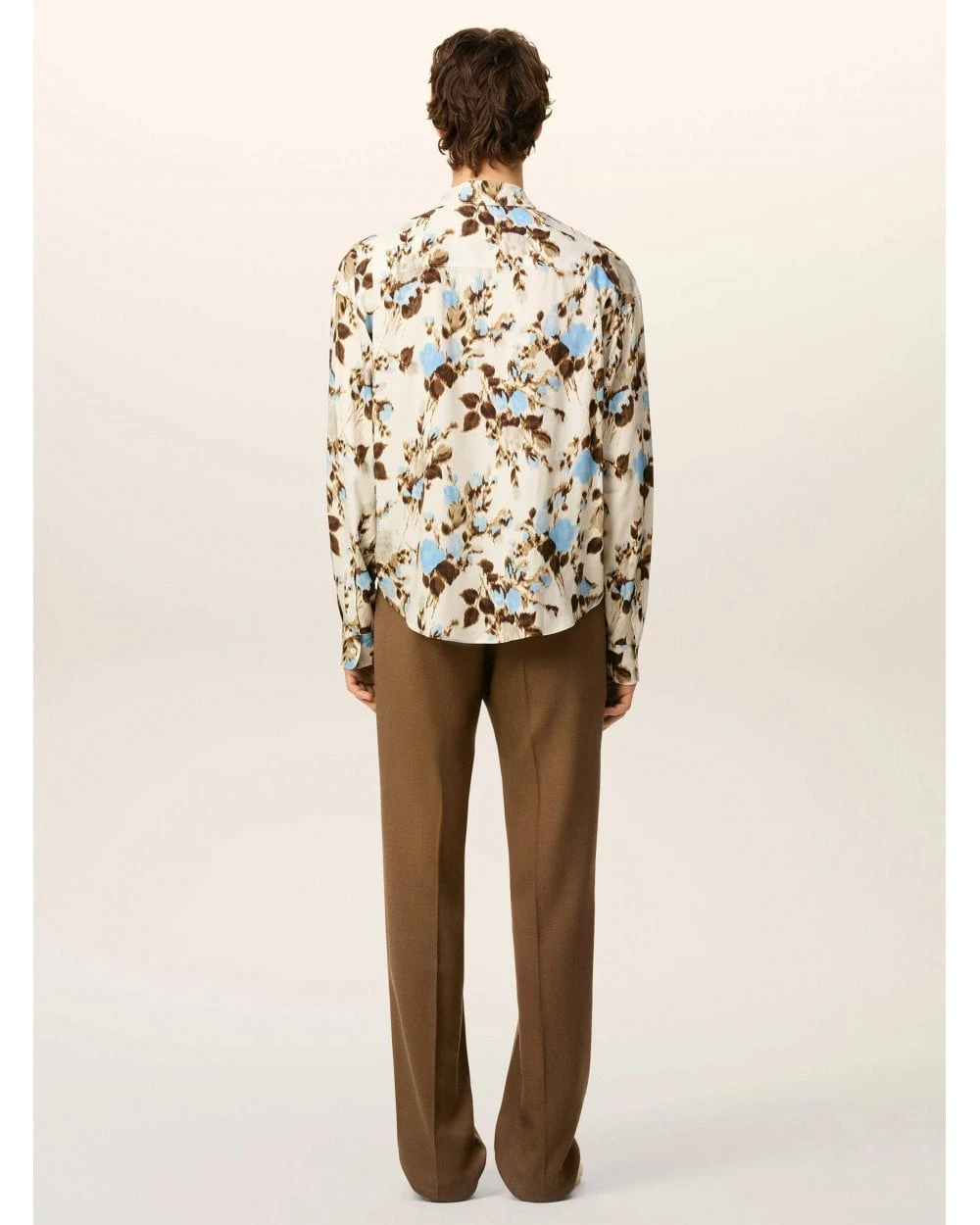 Ami Unisex Flower Print Shirt Sky Blue/Ivory 6 Ami Unisex Flower Print Shirt Sky Blue/Ivory - Image 6