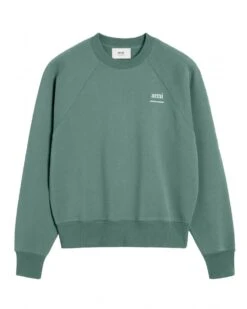 Ami Unisex Script Logo Sweatshirt Antique Clay Green
