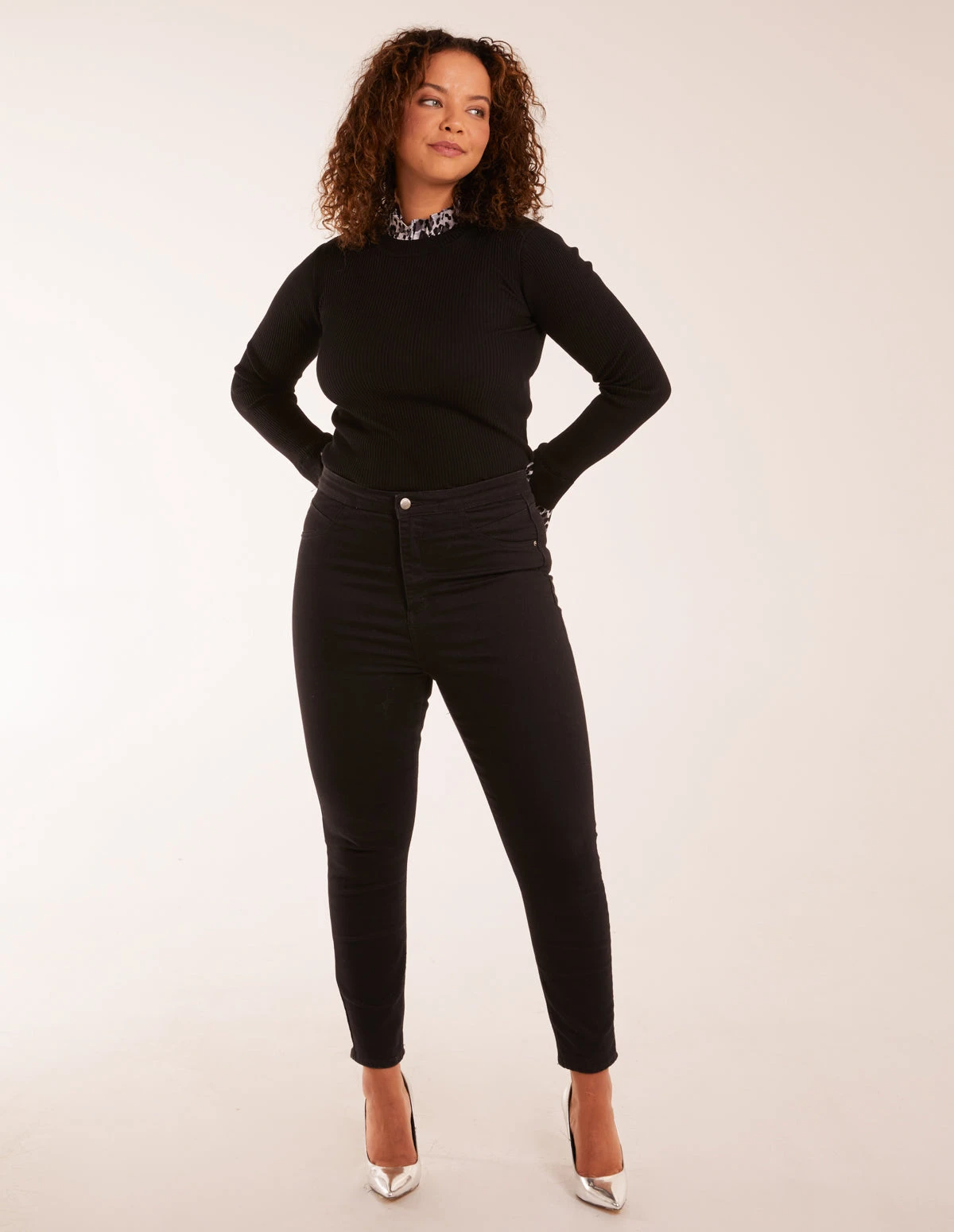 Leopard Print Frill Jumper(Black Leopard Print Frill Jumper) 2 Leopard Print Frill Jumper(Black Leopard Print Frill Jumper) - Image 2