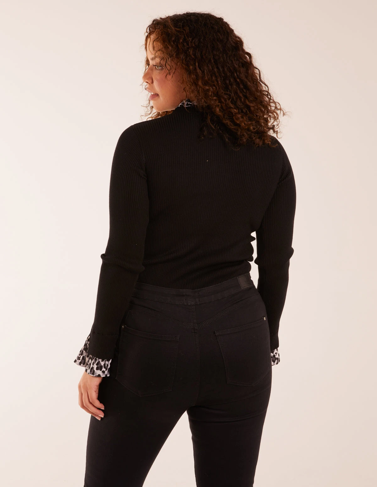 Leopard Print Frill Jumper(Black Leopard Print Frill Jumper) 4 Leopard Print Frill Jumper(Black Leopard Print Frill Jumper) - Image 4