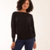 Cut And Sew Batwing Top(Black Cut And Sew Batwing Top) -Repertoire Fashion Store aw23002 black 13647