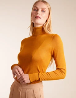 Roll Neck Jumper(Mustard Roll Neck Solid Jumper)