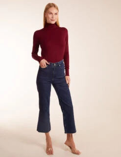 Roll Neck Jumper(Red Roll Neck Jumper) -Repertoire Fashion Store aw23230 burgundy65790