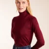 Roll Neck Jumper(Red Roll Neck Jumper) -Repertoire Fashion Store aw23230 burgundy65815
