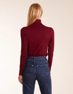 Roll Neck Jumper(Red Roll Neck Jumper) -Repertoire Fashion Store aw23230 burgundy65840