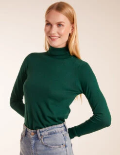 Roll Neck Jumper(Green Roll Neck Solid Jumper)