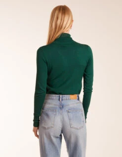 Roll Neck Jumper(Green Roll Neck Solid Jumper) -Repertoire Fashion Store aw23232 jade66189