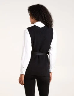 Ribbed Knit Vest Blouse(Black Ribbed Knit Vest Blouse) -Repertoire Fashion Store aw23283 black 5