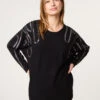 Embellished Shoulder Jumper(Black Embellished Shoulder Jumper 2) -Repertoire Fashion Store aw25174 black 22421