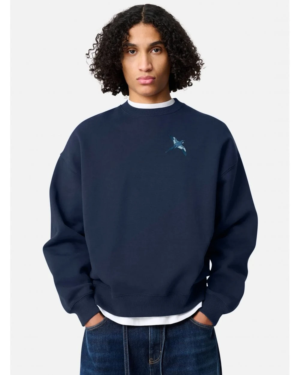 Axel Arigato Mens Bird Bee Sweater Jumper Navy 3 Axel Arigato Mens Bird Bee Sweater Jumper Navy - Image 3