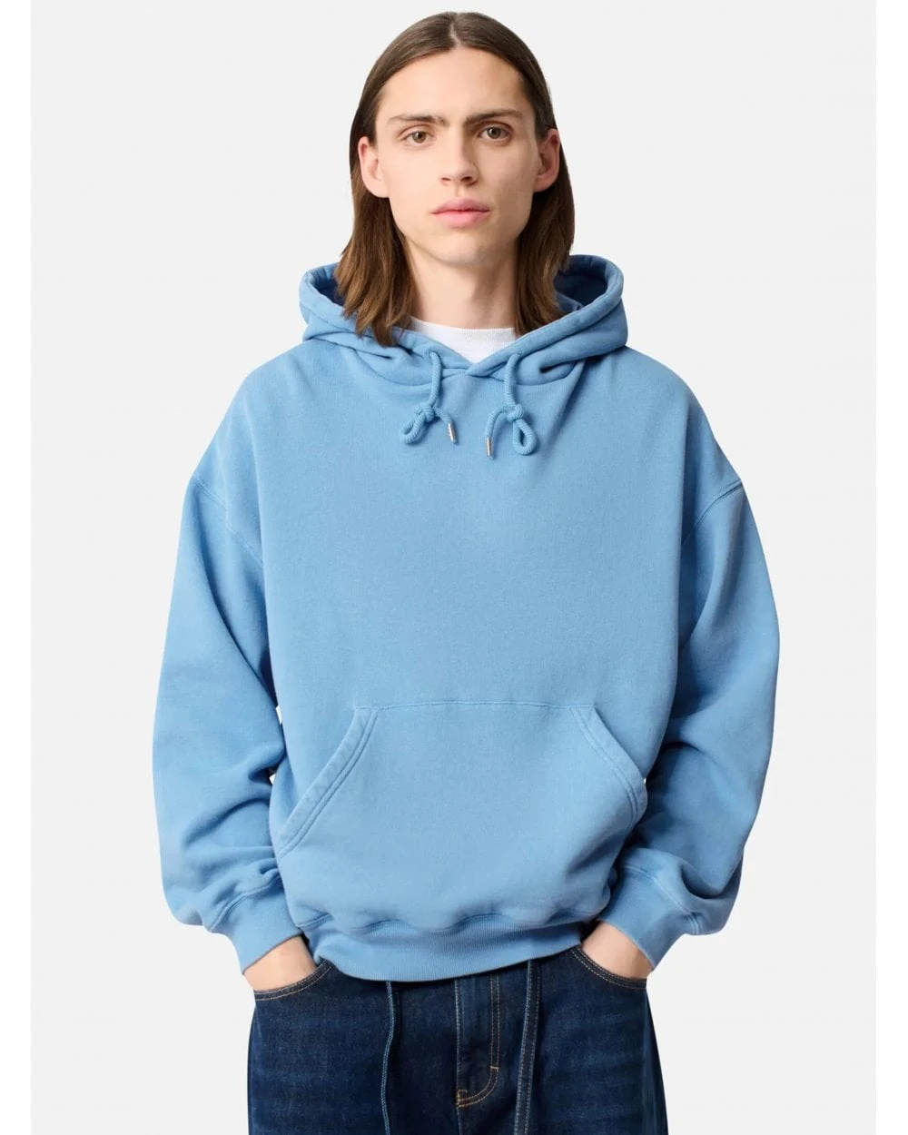 Axel Arigato Mens Distorted Text Hoodie Dark Cornflower Blue 3 Axel Arigato Mens Distorted Text Hoodie Dark Cornflower Blue - Image 3