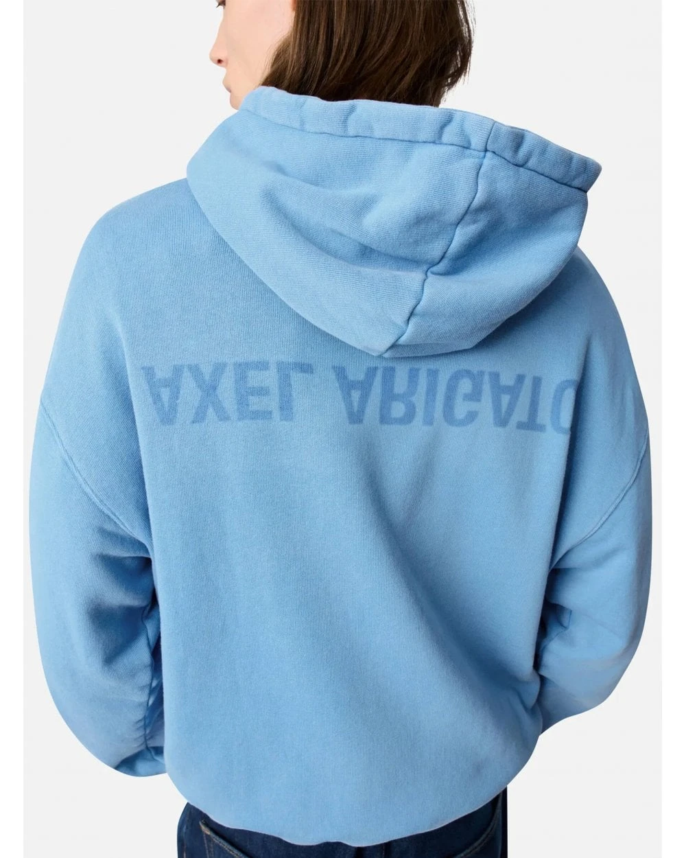 Axel Arigato Mens Distorted Text Hoodie Dark Cornflower Blue 5 Axel Arigato Mens Distorted Text Hoodie Dark Cornflower Blue - Image 5