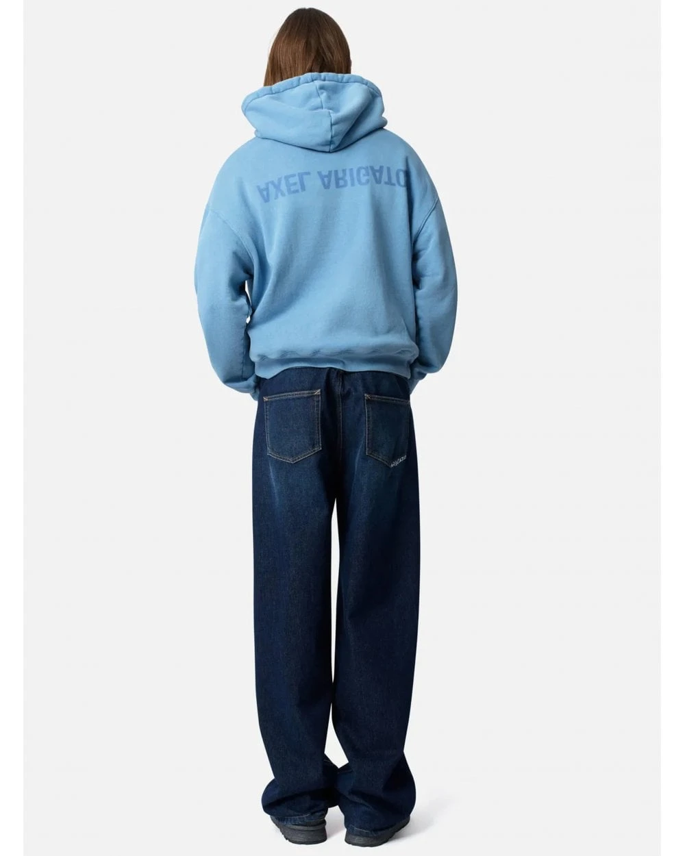 Axel Arigato Mens Distorted Text Hoodie Dark Cornflower Blue 6 Axel Arigato Mens Distorted Text Hoodie Dark Cornflower Blue - Image 6