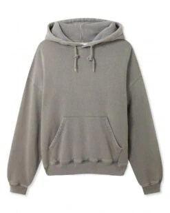 Axel Arigato Mens Distorted Text Hoodie Slate Grey