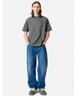 Axel Arigato Mens Micro Bee Bird T-Shirt Steel Grey -Repertoire Fashion Store axel arigato mens micro bee bird t shirt steel grey p46688 316610 image