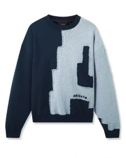Axel Arigato Mens Pixel A Sweatshirt Light Blue/Navy