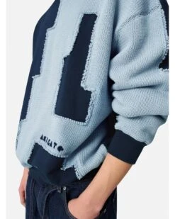 Axel Arigato Mens Pixel A Sweatshirt Light Blue/Navy -Repertoire Fashion Store axel arigato mens pixel a sweatshirt light blue navy p46696 316816 image