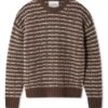 Axel Arigato Mens Sonar Patterned Jumper Brown -Repertoire Fashion Store axel arigato mens sonar patterned jumper brown p46887 317110 image