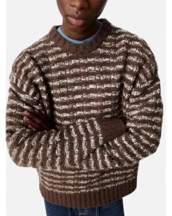 Axel Arigato Mens Sonar Patterned Jumper Brown -Repertoire Fashion Store axel arigato mens sonar patterned jumper brown p46887 317122 image