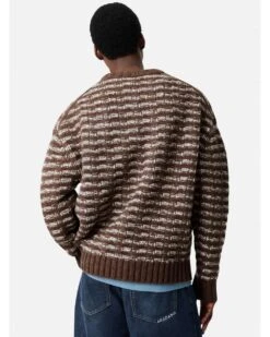 Axel Arigato Mens Sonar Patterned Jumper Brown -Repertoire Fashion Store axel arigato mens sonar patterned jumper brown p46887 317130 image