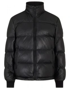 Belstaff Mens Axis Nappa Leather Puffer Jacket Black