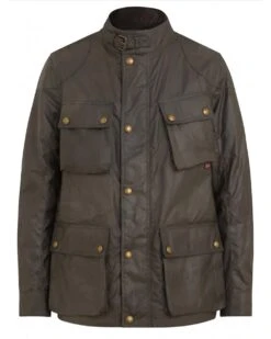 Belstaff Mens Fieldmaster Wax Jacket Faded Olive Green