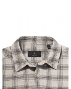 Belstaff Mens Linen Scale Check Shirt Black/Stone Beige -Repertoire Fashion Store belstaff mens linen scale check shirt black stone beige p46332 304305 image