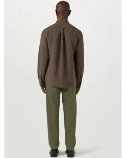 Belstaff Mens Linen Scale Shirt Army Olive Green -Repertoire Fashion Store belstaff mens linen scale shirt army olive green p46331 304273 image