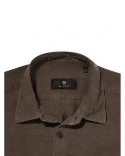 Belstaff Mens Linen Scale Shirt Army Olive Green -Repertoire Fashion Store belstaff mens linen scale shirt army olive green p46331 304281 image