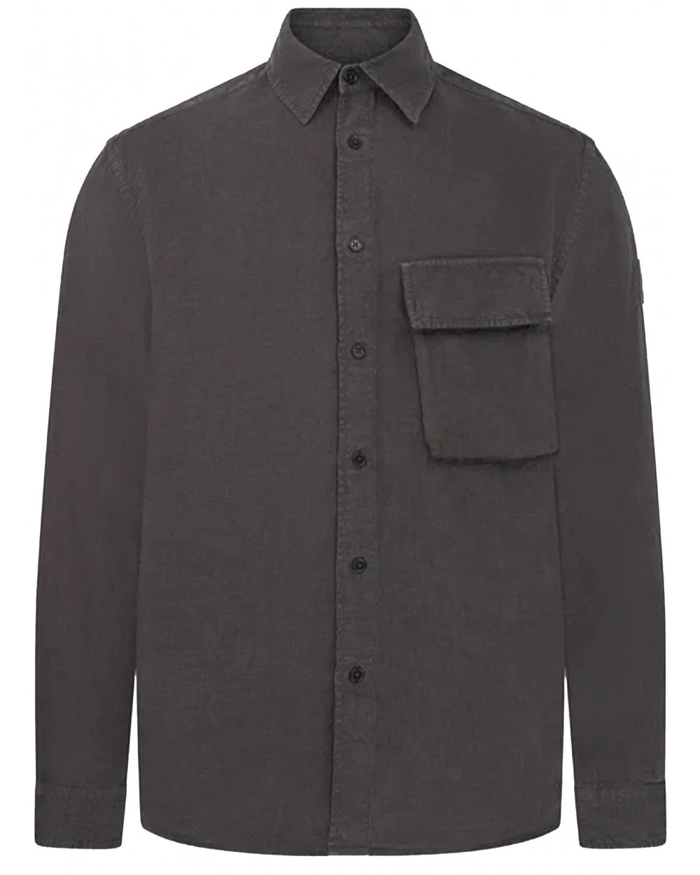 Belstaff Mens Linen Scale Shirt Washed Black 1 Belstaff Mens Linen Scale Shirt Washed Black