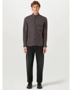 Belstaff Mens Linen Scale Shirt Washed Black 8 Belstaff Mens Linen Scale Shirt Washed Black -Repertoire Fashion Store belstaff mens linen scale shirt washed black p46330 304245 image