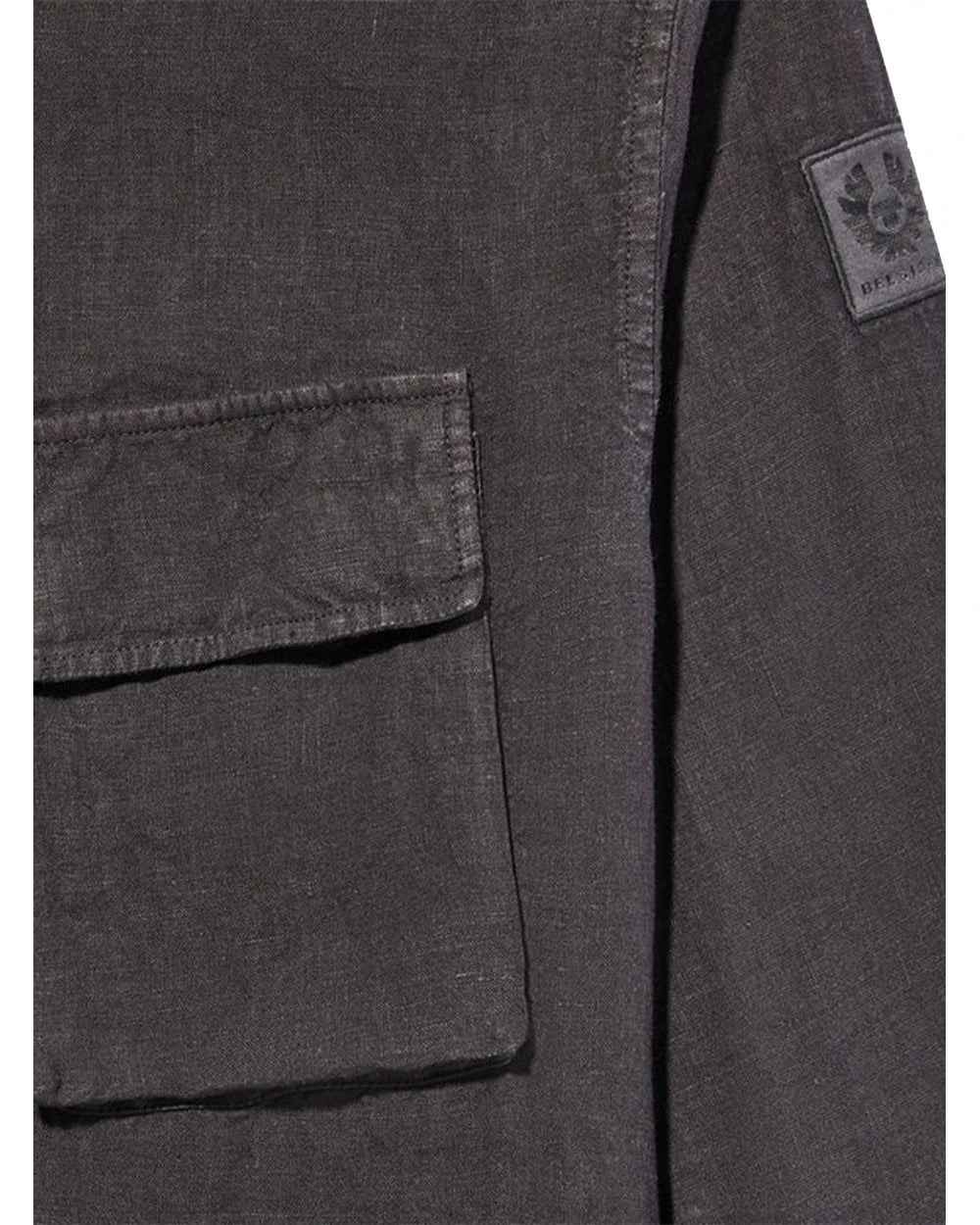 Belstaff Mens Linen Scale Shirt Washed Black 5 Belstaff Mens Linen Scale Shirt Washed Black - Image 5