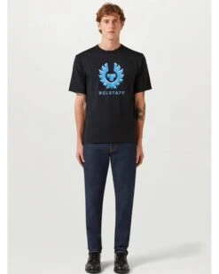 Belstaff Mens Liquify Logo T-Shirt Dark Ink Navy -Repertoire Fashion Store belstaff mens liquify logo t shirt dark ink navy p46312 307494 image