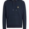 Belstaff Mens Patch Logo Hoodie Dark Ink Navy