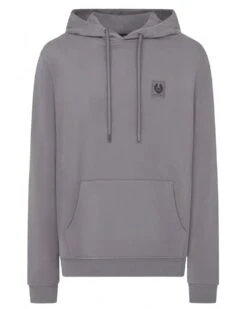 Belstaff Mens Patch Logo Hoodie Tornado Grey