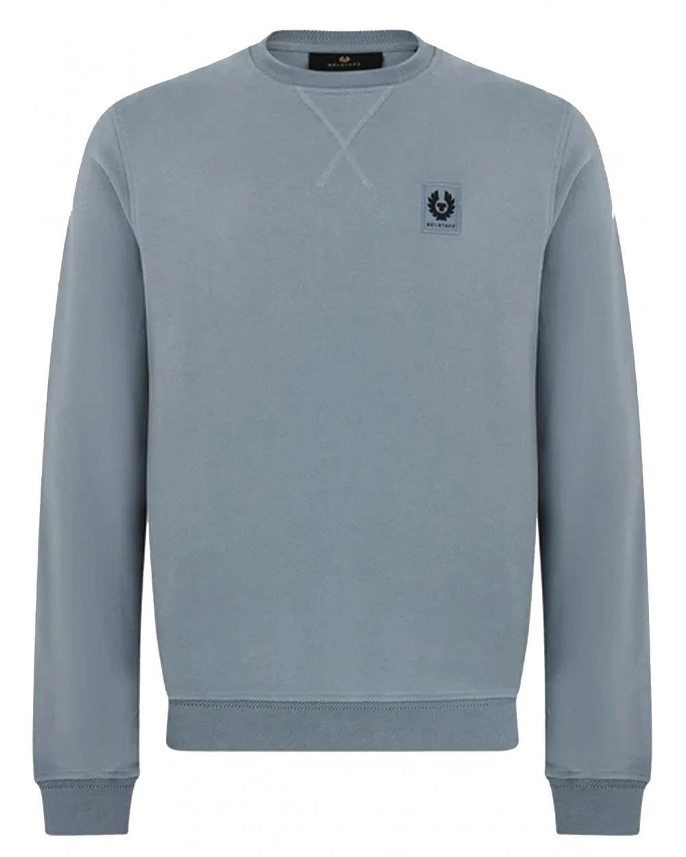 Belstaff Mens Patch Logo Sweatshirt Blue Flint 1 Belstaff Mens Patch Logo Sweatshirt Blue Flint