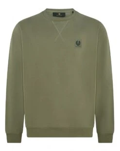 Belstaff Mens Patch Logo Sweatshirt Surplus Green