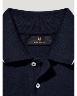 Belstaff Mens Patch Logo Tipped Polo Shirt Dark Ink Navy -Repertoire Fashion Store belstaff mens patch logo tipped polo shirt dark ink navy p46807 318037 image