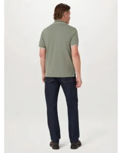 Belstaff Mens Patch Logo Tipped Polo Shirt Sage Green -Repertoire Fashion Store belstaff mens patch logo tipped polo shirt sage green p46808 318077 image