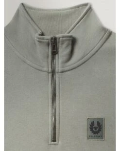 Belstaff Mens Patch Quarter Zip Sweatshirt Sage Green -Repertoire Fashion Store belstaff mens patch quarter zip sweatshirt sage green p46814 318201 image