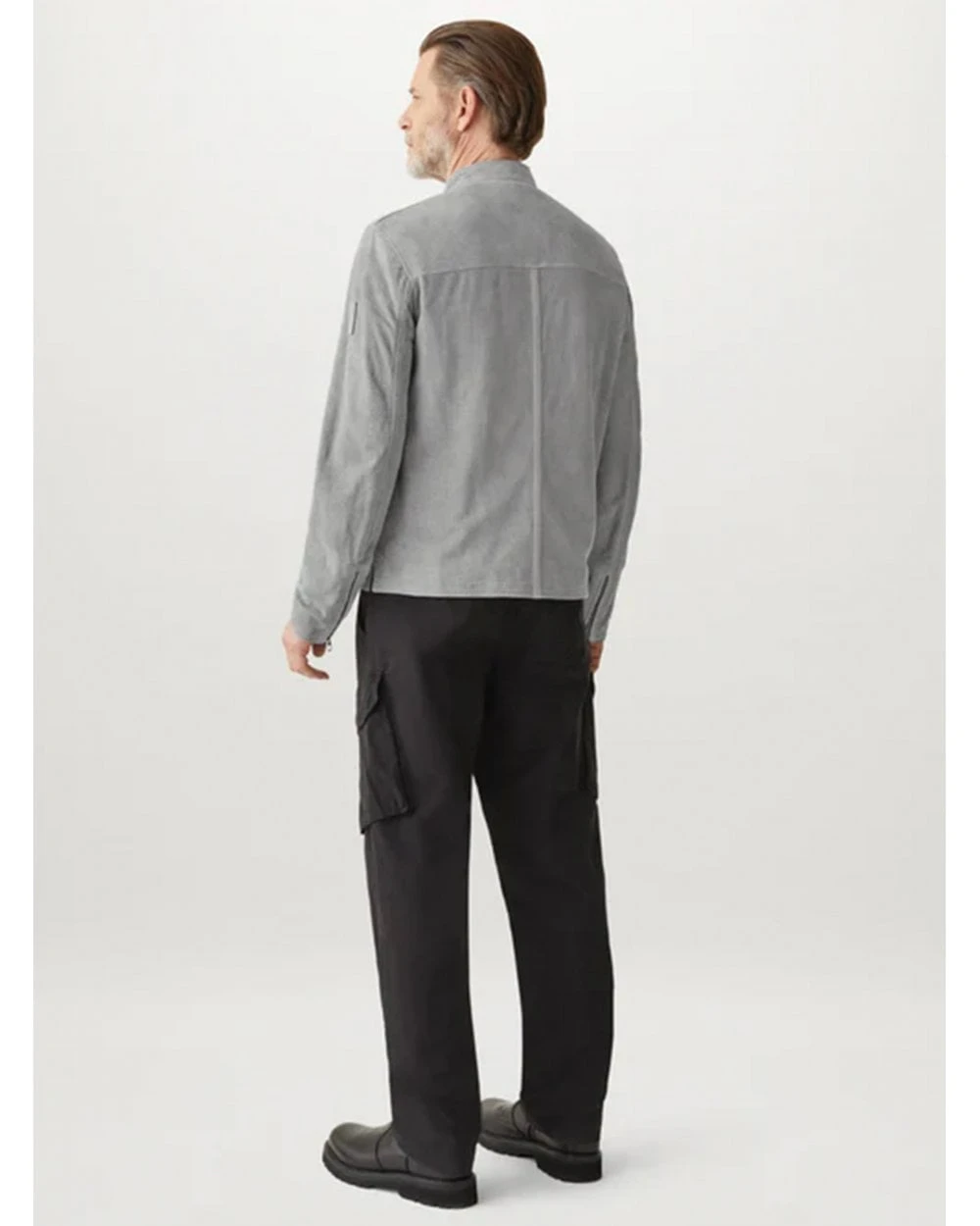 Belstaff Mens Raceway Air Suede Biker Jacket Charcoal Grey 4 Belstaff Mens Raceway Air Suede Biker Jacket Charcoal Grey - Image 4