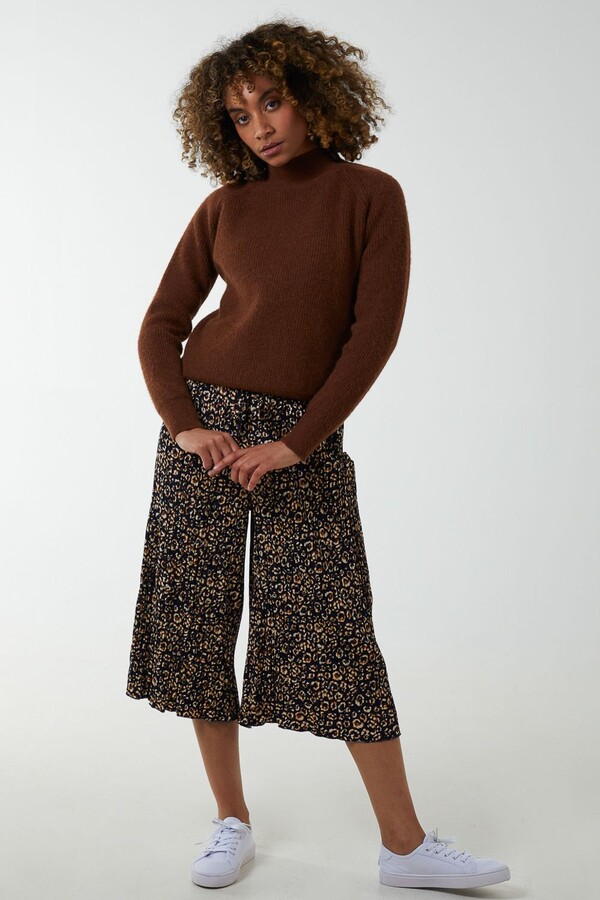Repertoire Fashion Store -Repertoire Fashion Store blue vanilla animal print cropped trousers