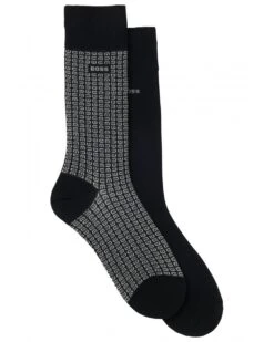 BOSS Mens 2 Pack RS Mini Pattern CC Socks Black